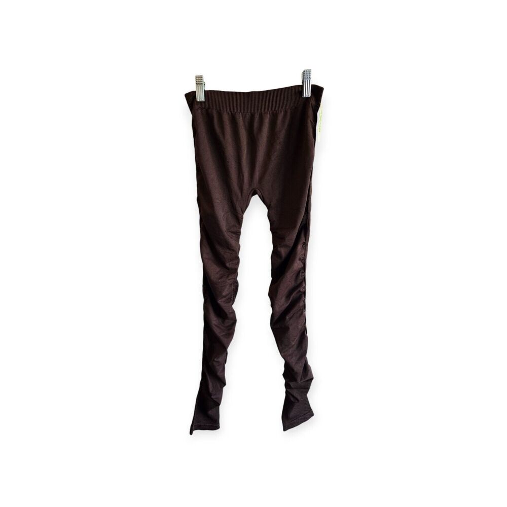 Amor Cool Wear Yoga Workout Compression Pants Brown One Size
